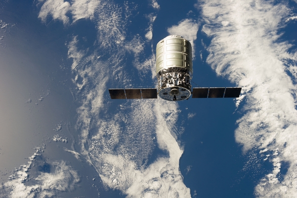 A Cygnus resupply craft in orbit