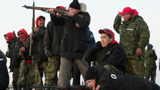 Prime Minister Stephen Harper with the Canadian Rangers