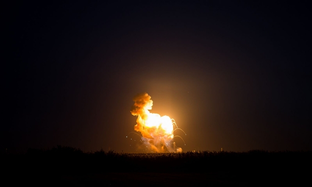 An Antares launch vehicle exploded shortly after lift off