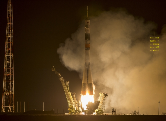 Soyuz TMA-16M lifting off aboard a Soyuz carrying 3 ISS crew