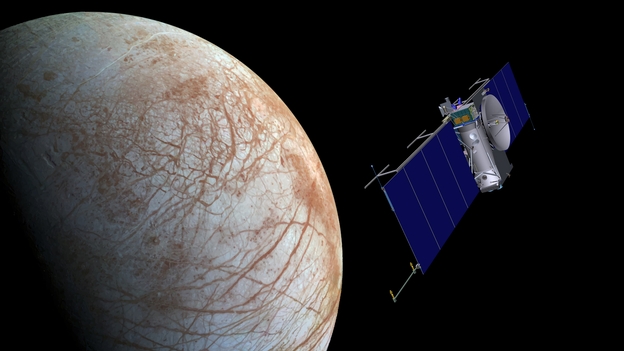 Artist's rendition of Europa Flyby Mission