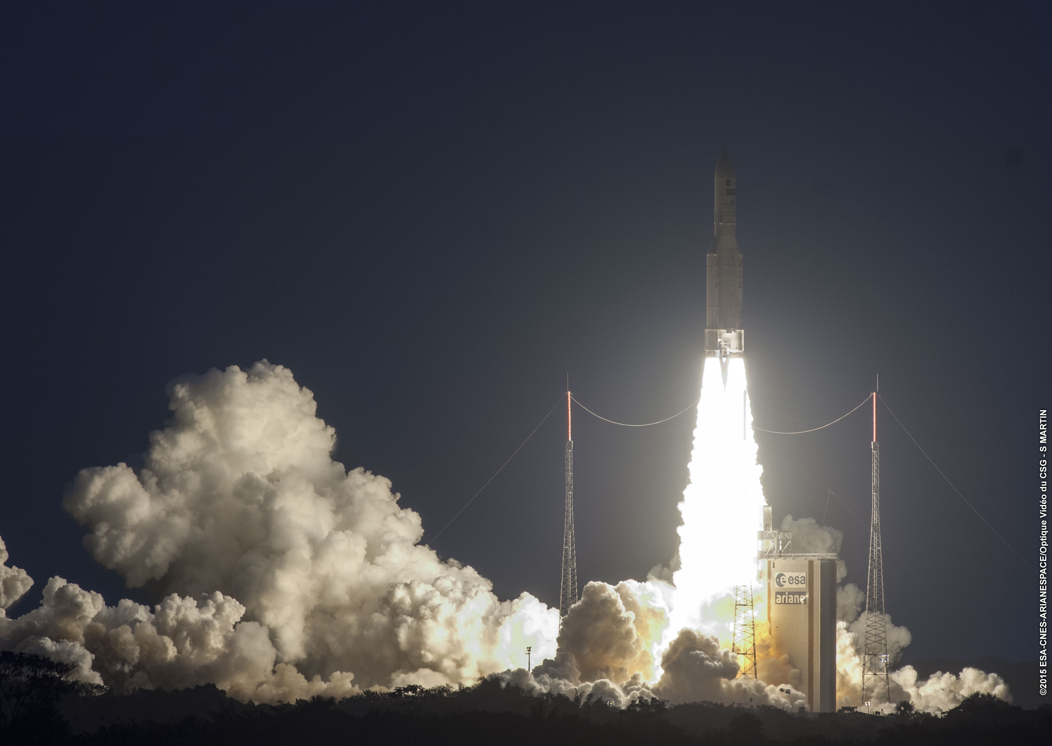 An Ariane 5 blasting off