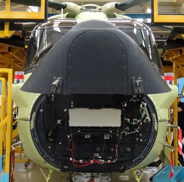 An Osprey Radar Mounted in the Nose Cone of a Helicopter