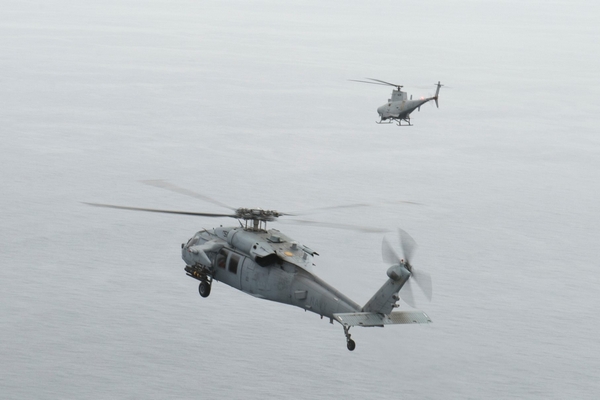 MH-60S and MQ-8B Fire Scout