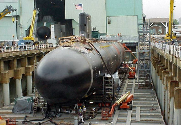 U.S. Navy Virginia Class Submarine Under Construction