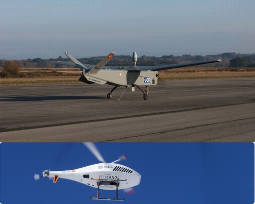 Atlante UAV (Top) and Pelican UAV (Bottom)