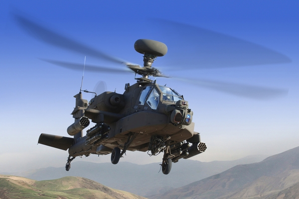 An AH-64 Attack Helicopter Sporting the M-TADS/PNVS
