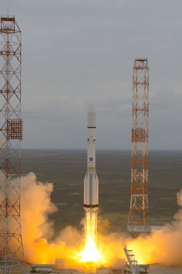 A Proton launch vehicle lifting off