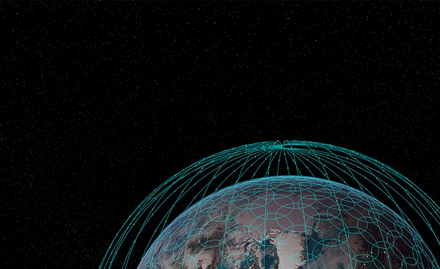 Artist's rendition of OneWeb's network of satellites