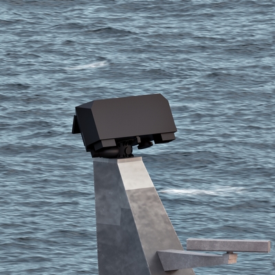 The Sea Giraffe AMB Deployed Atop a Radar Mast