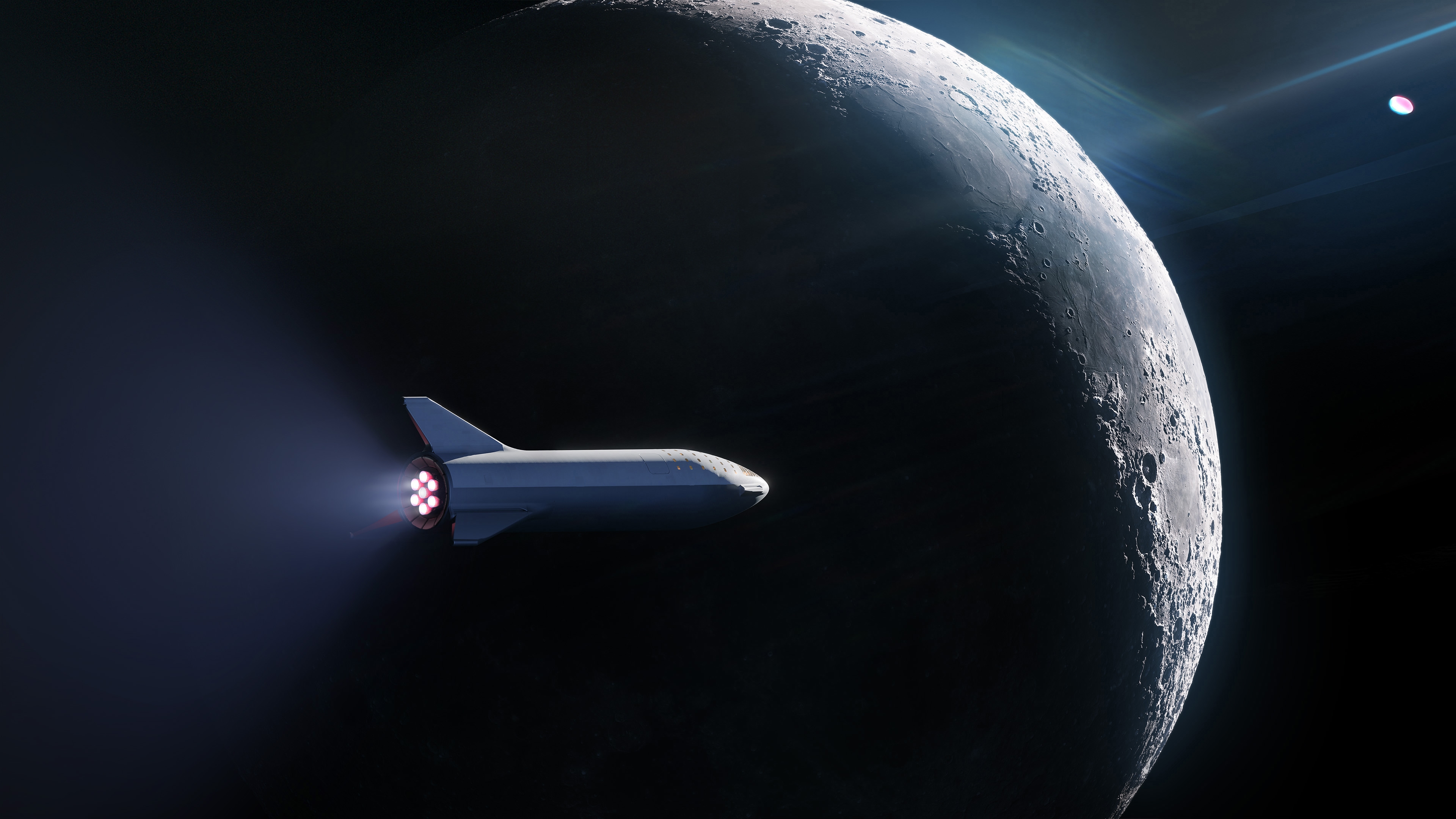 Artist's rendition of BFS orbiting the Moon