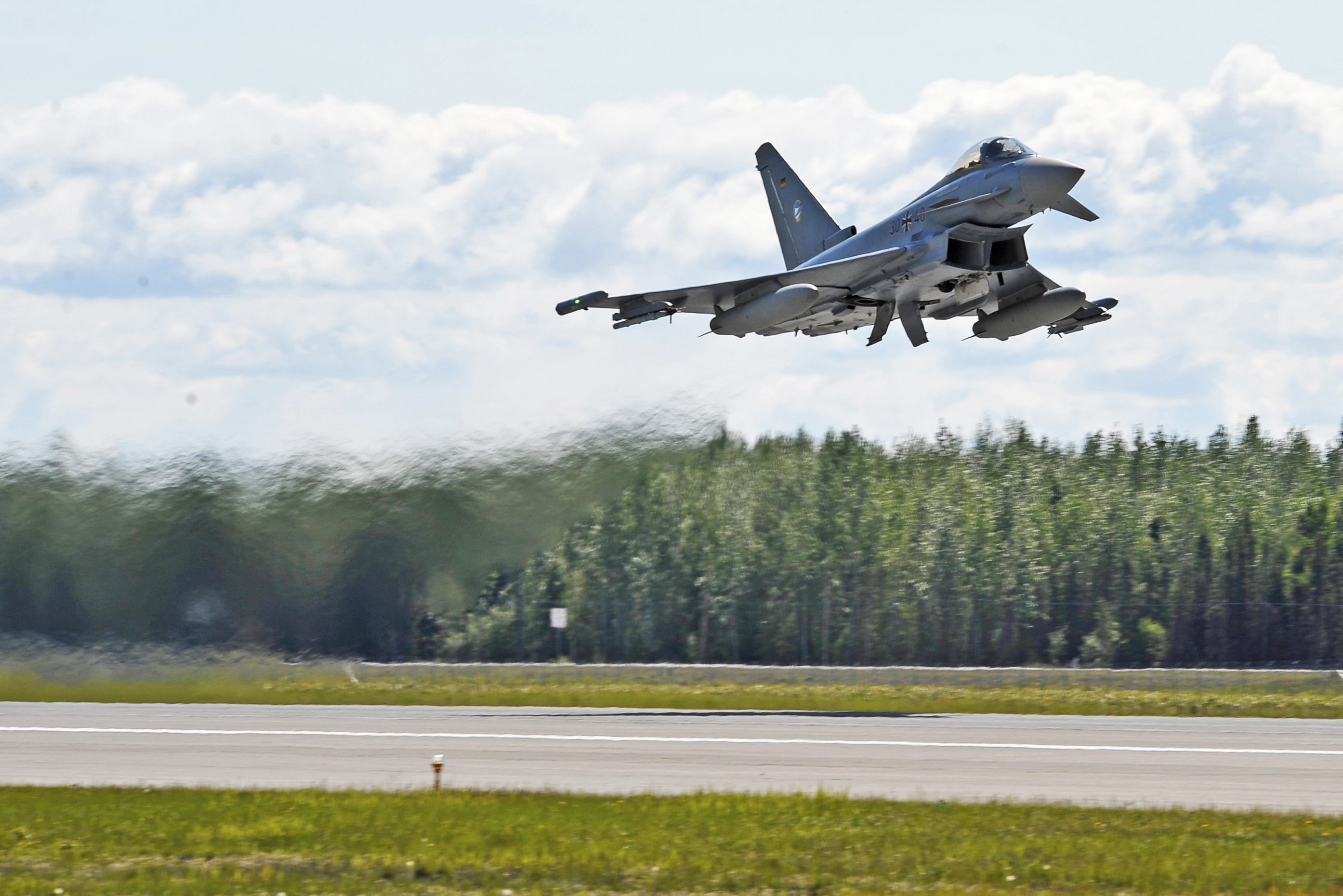 A German Air Force Eurofighter Typhoon Takes Off