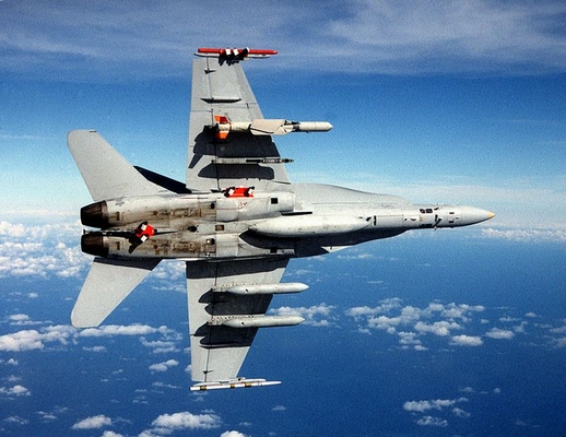 F/A-18C with AGM-84 SLAM-ER under the right wing