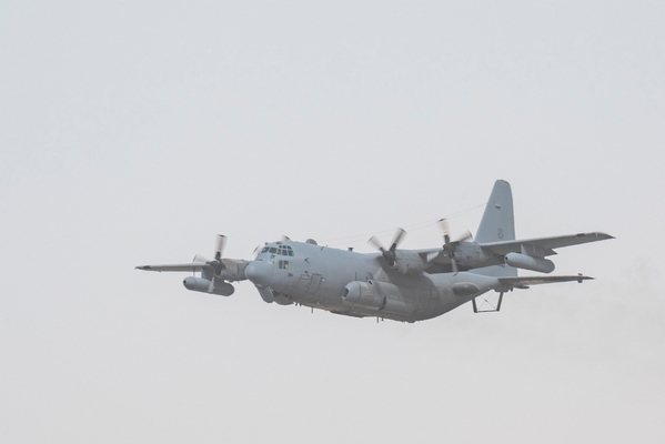 EC-130H takes off at Al Dhafra Air Base, July 13