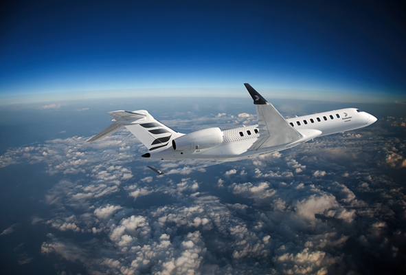 Global 8000 with Bombardier’s new logo, the Mach.