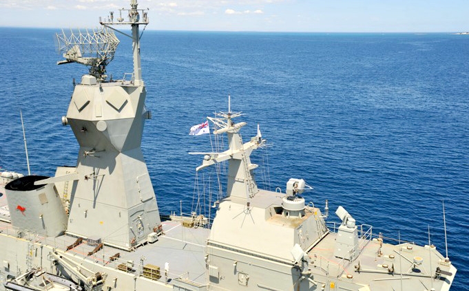CEAFAR1-S and 1-X Flying on the HMAS Perth's Mast