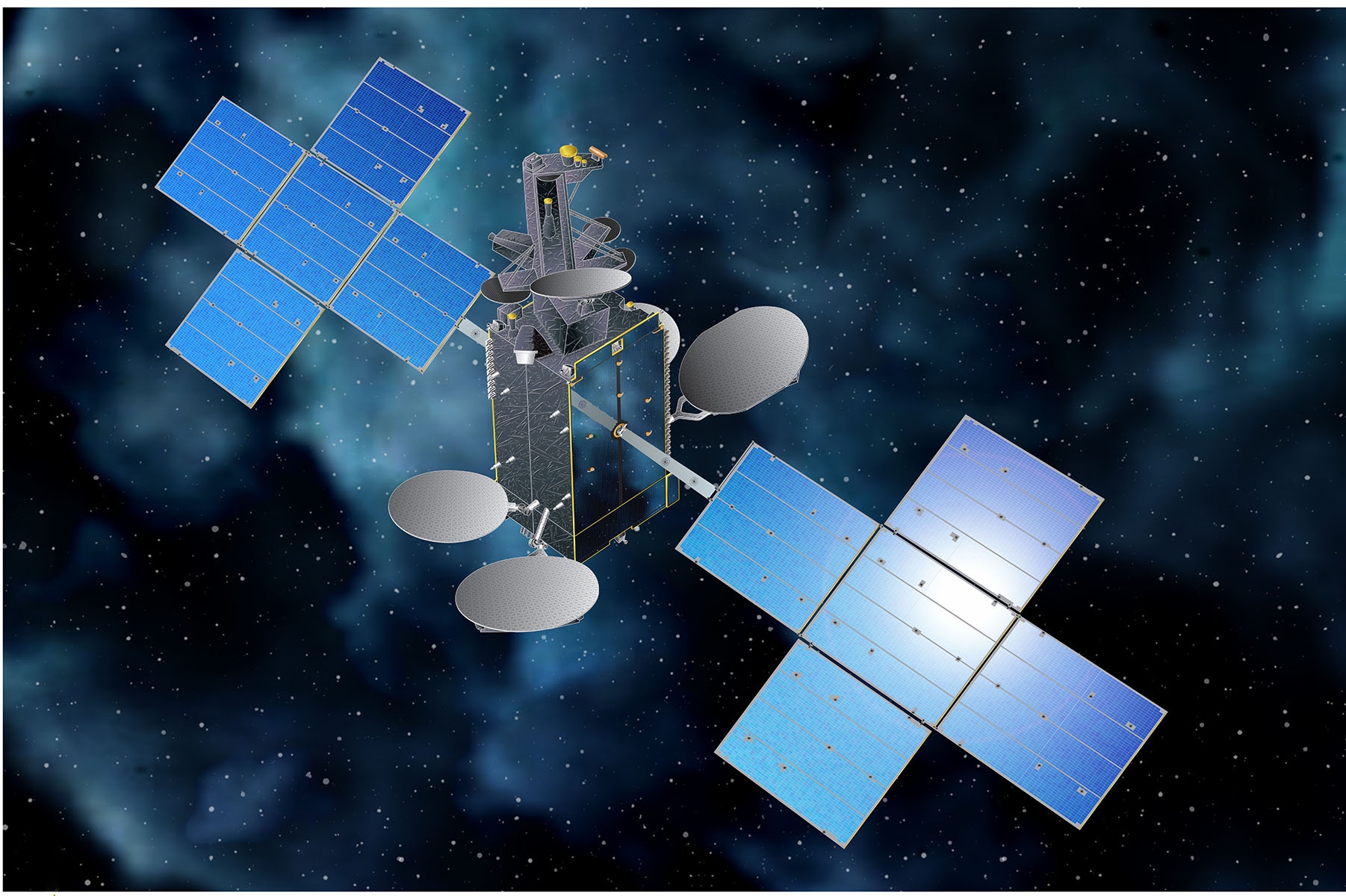 Artist's rendition of a HISPASAT satellite