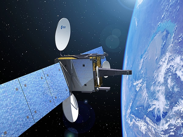 Artist's rendition of a Hispasat satellite
