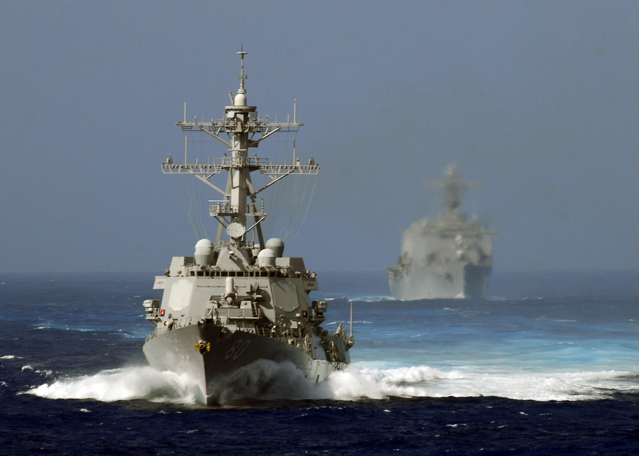 The OE-120 Antenna for IFF Sails on the USS Roosevelt