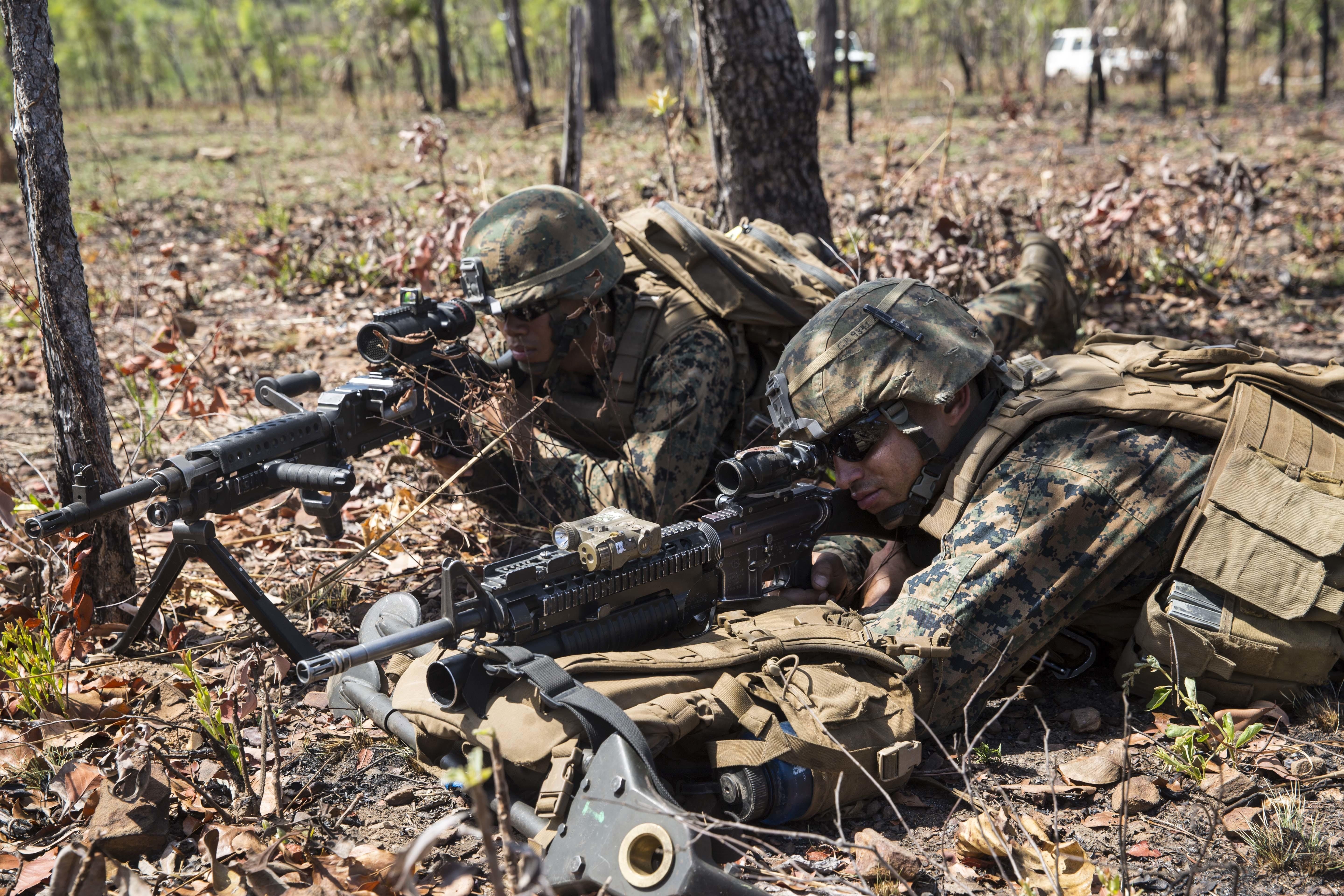 U.S. Marines training at the Kangaroo Flats Training Area