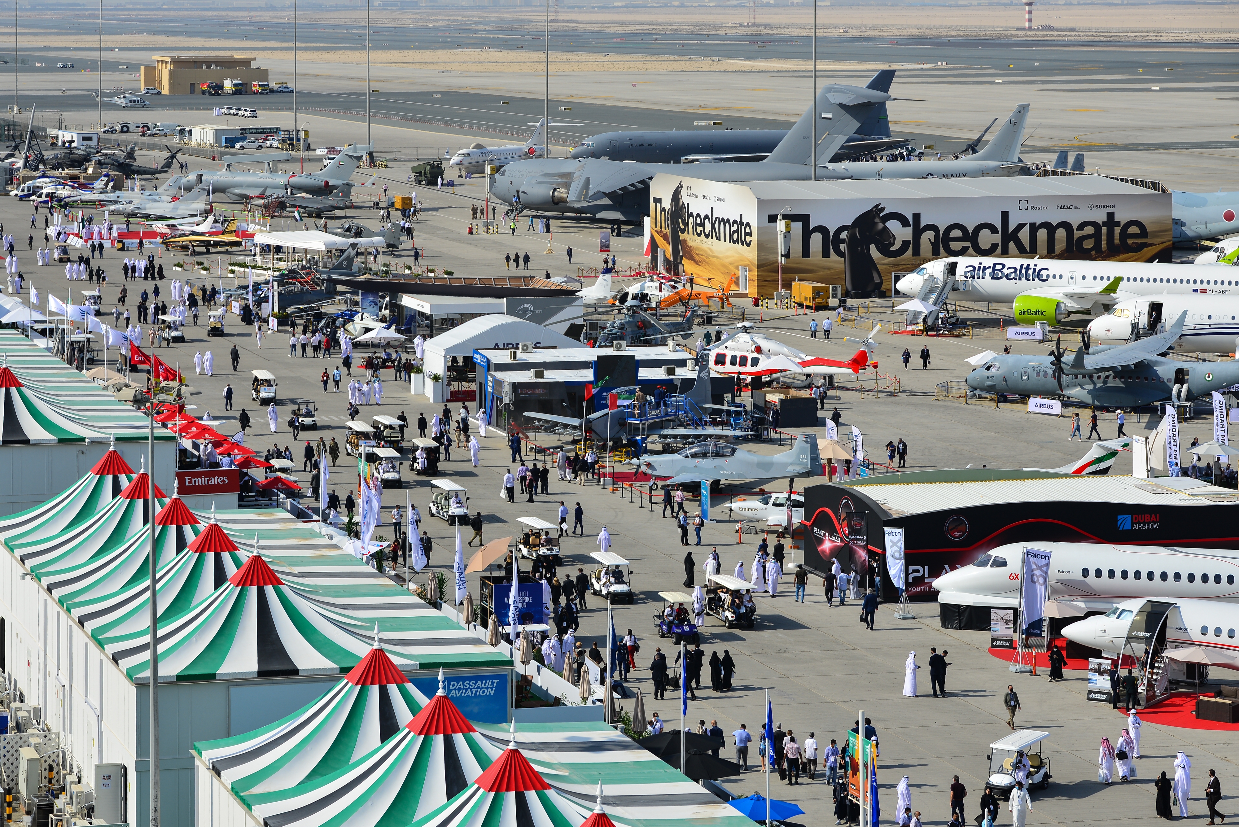 A photograph taken during the Dubai Airshow 2023