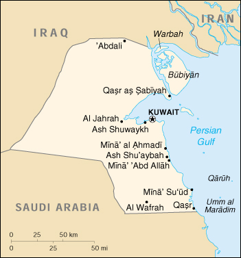 Map of Kuwait