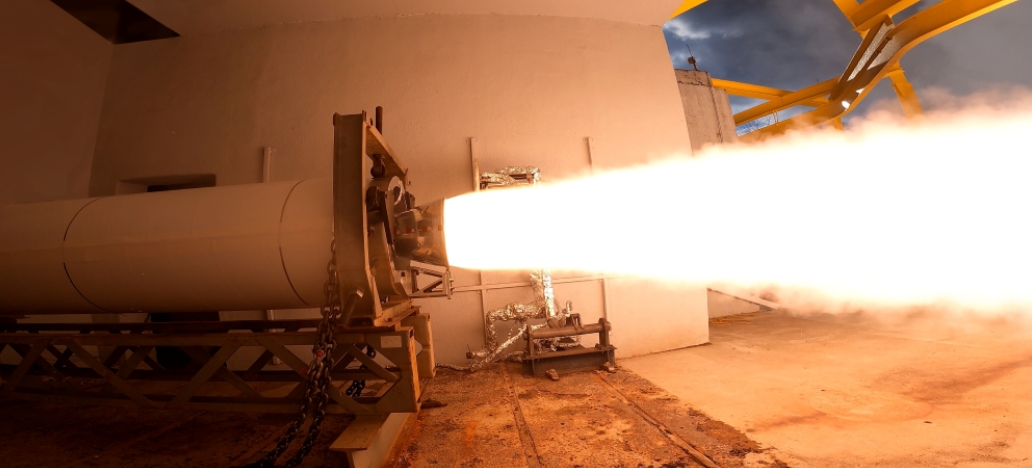 Static fire test of the second stage solid rocket motor
