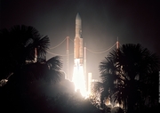 An Ariane 5 lifting off