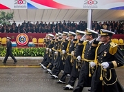 Paraguayan soldiers marching