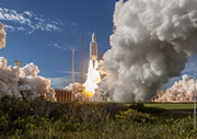 An Ariane 5 blasting off