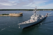 USS Daniel Inouye (DDG-118) Transits the Kennebec River